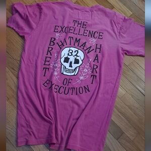 Roots of Fight Sports Legends Pink Graphic T-Shirt Wrestling Star Brett Heart XL